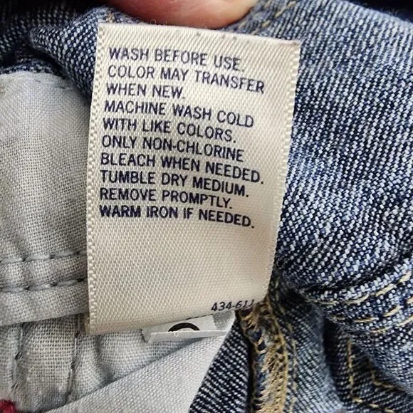 OshKosh Bgosh Toddler Girls Vestbak Overalls 18mo Blue Denim Embroidered Hearts - Picture 10 of 10